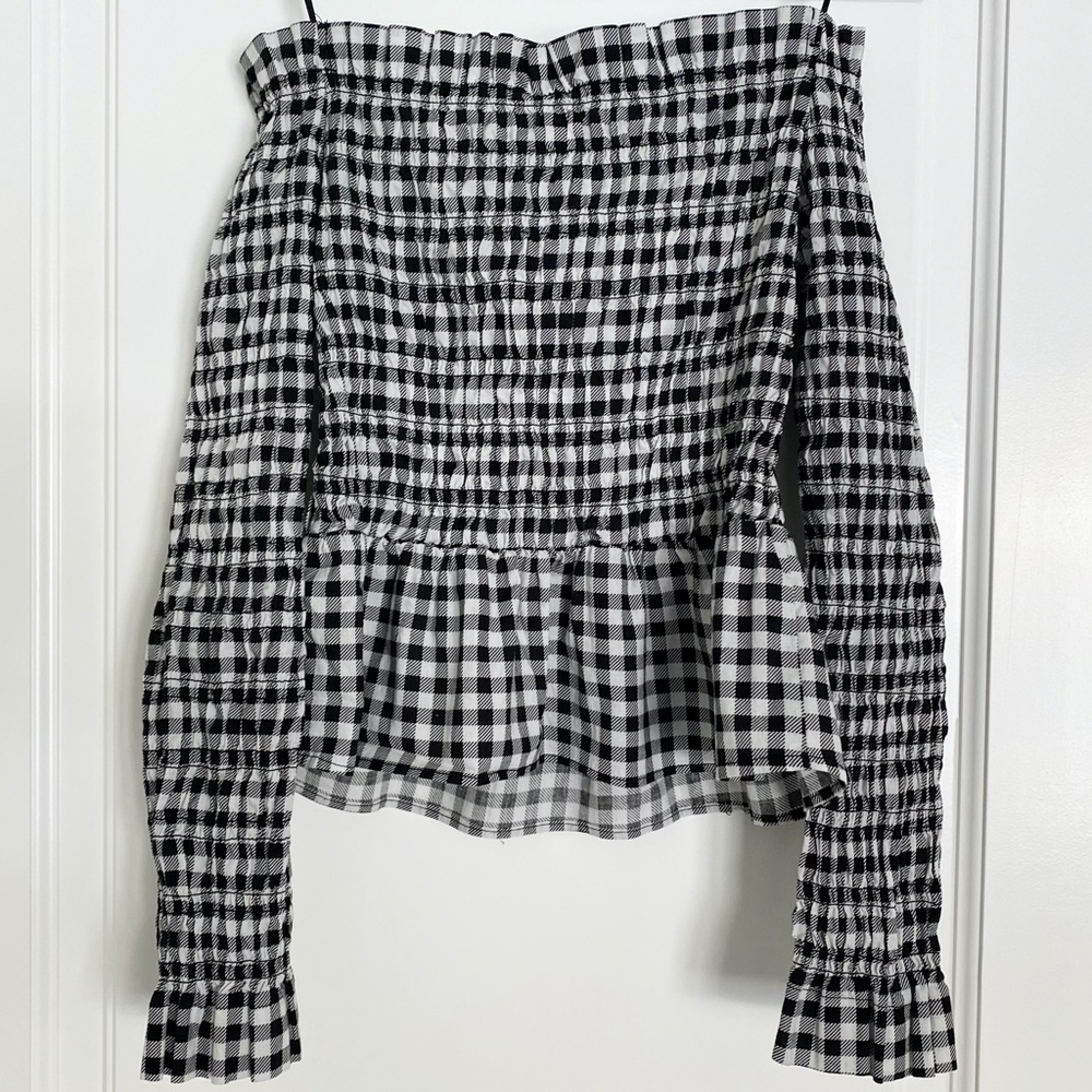 H&M Shirred Off The Shoulder Top - Small - Picture 6 of 7